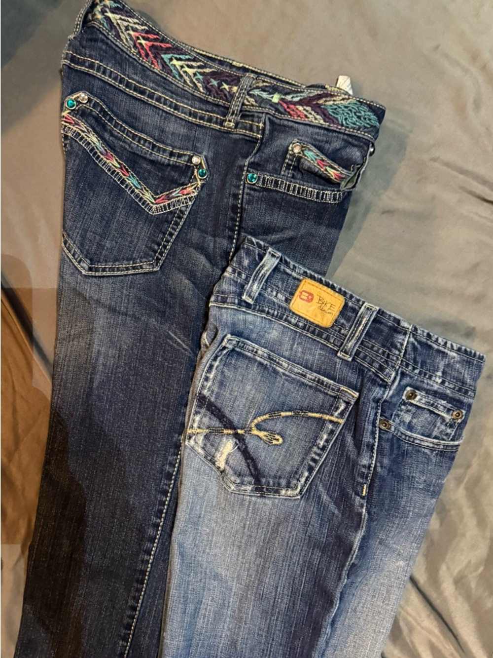 Lot Of 2 Women’s Wrangler Rock 47  5(27x32) & BKE 27x31.5(27x32) Denim Jeans